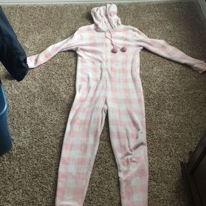 pink and white onesie